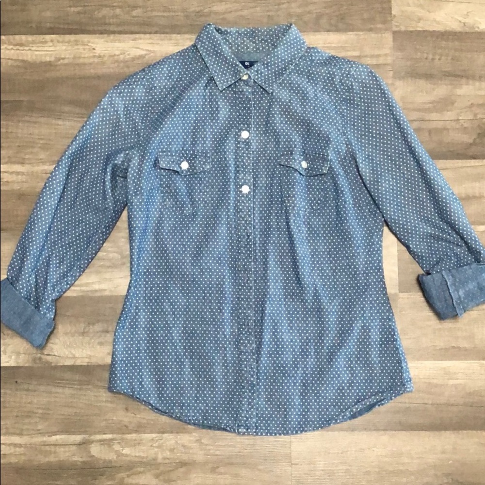 Polka Dot Jean Chambray